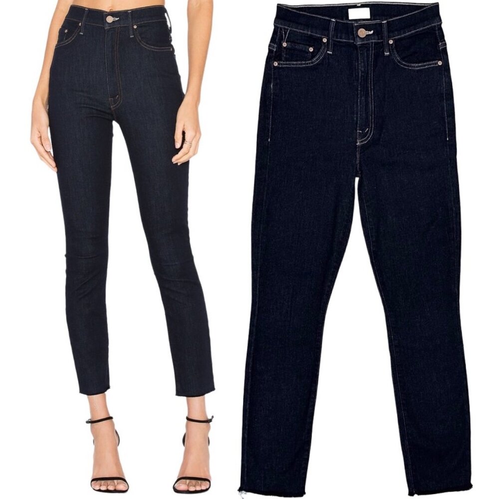 Mother High Rise The Swooner Crop Fray Ankle Jeans in Too Good To Be True Sz 26